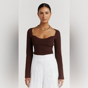 DISSH Paces Knit Top in Dark Brown